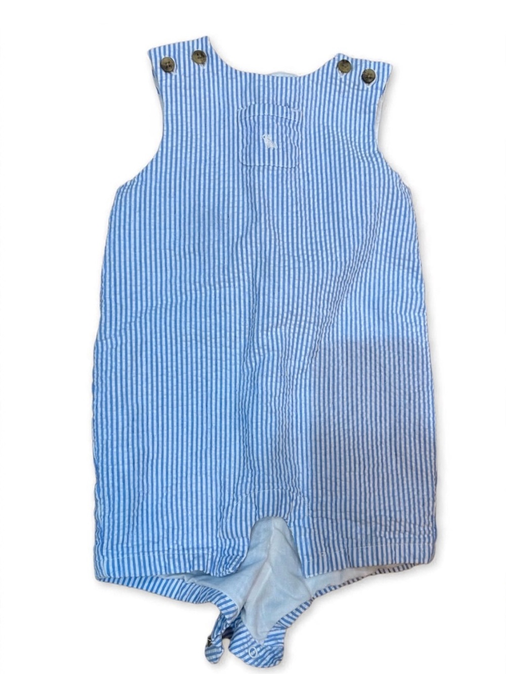 Janie and Jack Blue and White Seersucker One-Piece Bodysuit